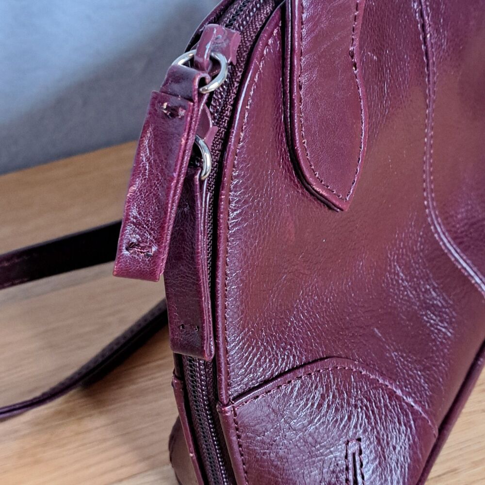 Latico Burgundy Leather Crossbody Bag - Picture 11 of 15